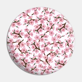 Light Hand-Painted Cherry Blossoms Pin