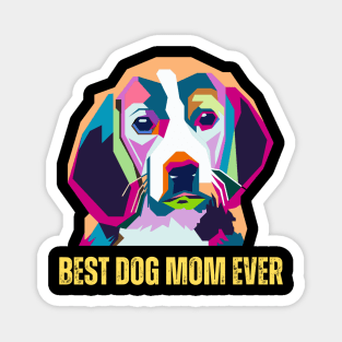 Geometric Best Dog Mom Ever Abstract Colorful Magnet