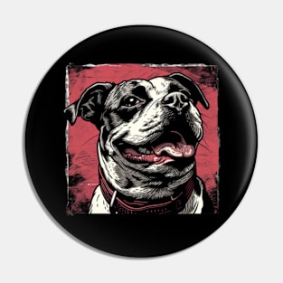 Retro Art American Bully Dog Lover Pin