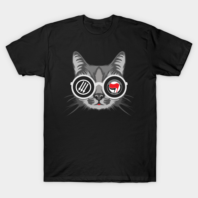 Anti-Fascist Cat - Antifa - T-Shirt