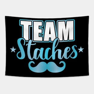 Gender reveal team boy staches matching family baby party Tapestry