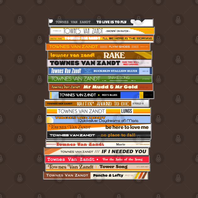 Townes Van Zandt 'The Singles' Retro CD Stack - Townes Van Zandt - T-Shirt