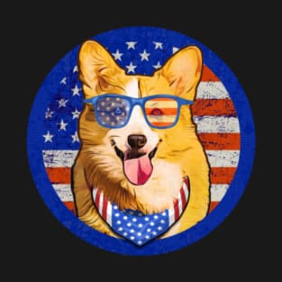 Corgi Funny 4th Of July Patriotic T-Shirt