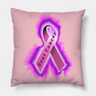 pink breast cancer ribbon Pillow