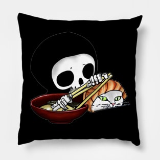 Grim reaper sushi cat Pillow