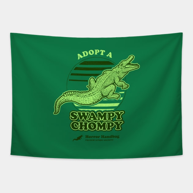 Adopt A Swampy Chompy Tapestry by dumbshirts