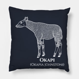 Okapi with Common and Latin Names - animal design Pillow