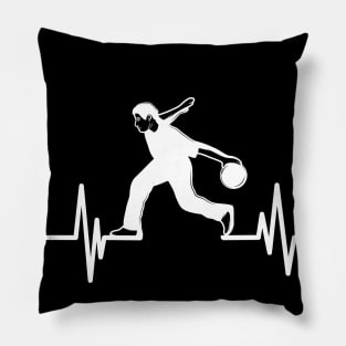 heartbeat bowling  player,bowling Birthday bowler lover Pillow