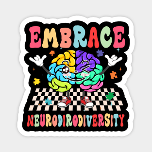 Embrace Neurodiversity Brain Autism Awareness Month Magnet