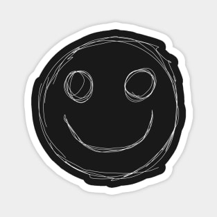 Dark and Gritty Emoji Smiley Face (white) Magnet