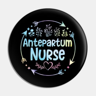 Antepartum Nurse cute floral watercolor Pin