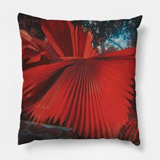 Red Palm Tree Leaves Temptation Pillow