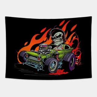 Monster Hot Rod Zombie Coupe Street Racer Retro Design Tapestry