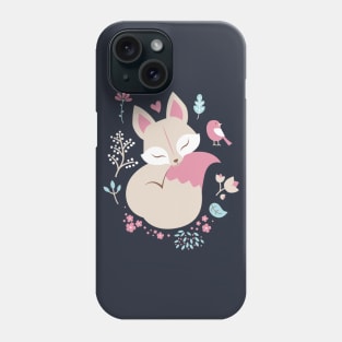 Pink Sleeping Fox Phone Case