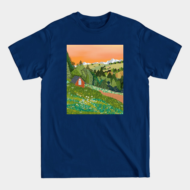 Cottage on the Hill - Landscape - T-Shirt