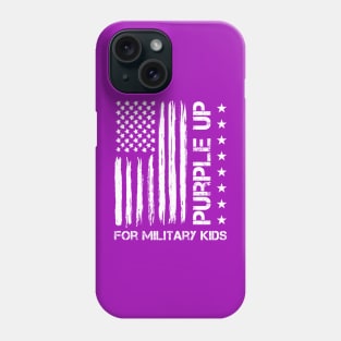 Purple Up For Military Kids USA Flag - Military Child Month Phone Case