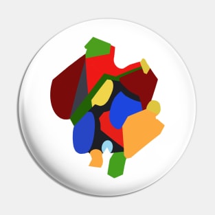 Abstract Design with Strong Shapes and Lines in Bold Colors Pin