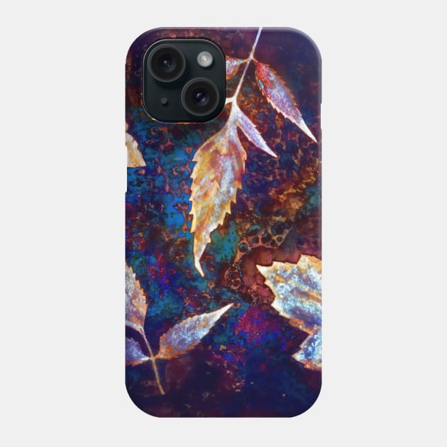 Autumn leaves cyanotype 1 Phone Case by redwitchart