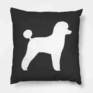 White Toy Poodle Silhouette Pillow