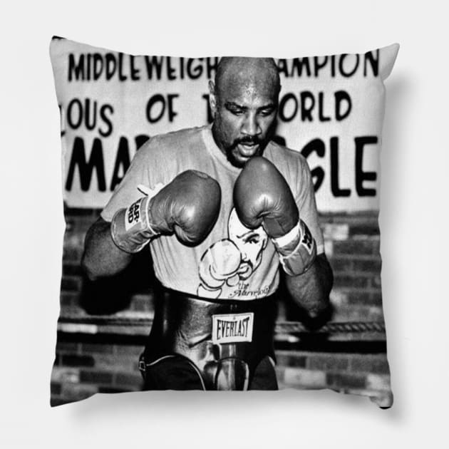 Marvin Hagler Fight Pillow by Vamp Pattern