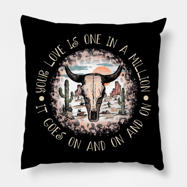 Your Love Is One In A Million It Goes On And On And On Cactus Leopard Bull Pillow by GodeleineBesnard