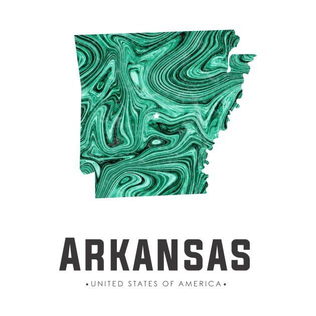 Arkansas state map abstract green by StudioGrafiikka