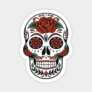 Dia De Los Muertos - Day of the Dead Mexican Sugar Skull - Halloween Magnet