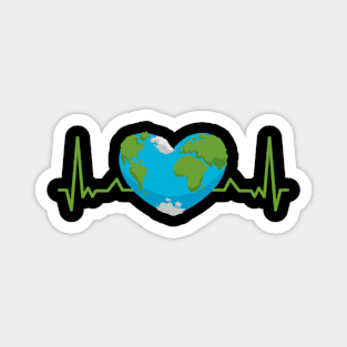 Earth Day Heartbeat Recycling Climate Change Activism Magnet