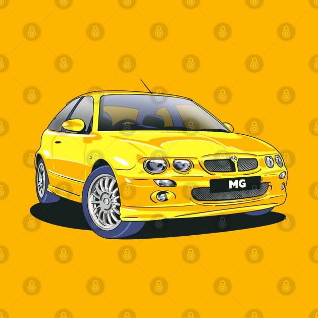 MG ZR car in Trophy Yellow by Webazoot