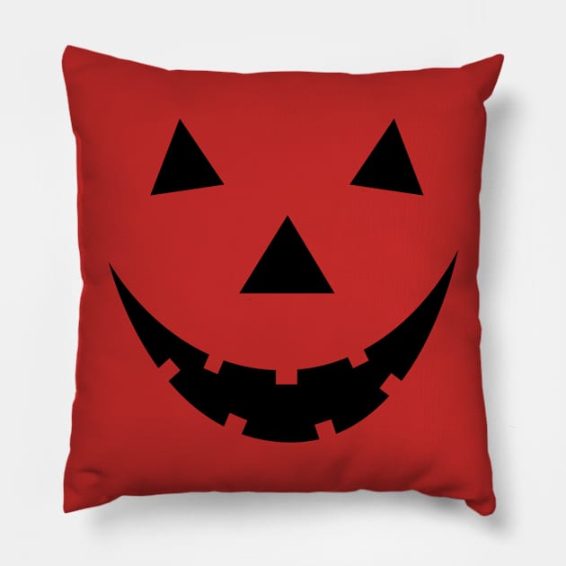 Black halloween pumpkin face Pillow by Salma Ismail