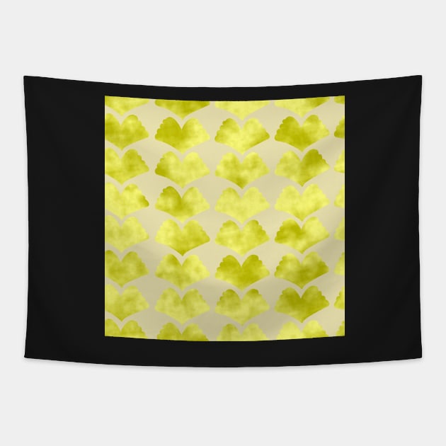 Decorator 2021 Gold Ginkgo Array on Yellow Beige 5748 Tapestry by ArtticArlo