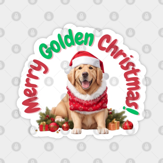 Merry Golden Christmas! Magnet by Doodle and Things