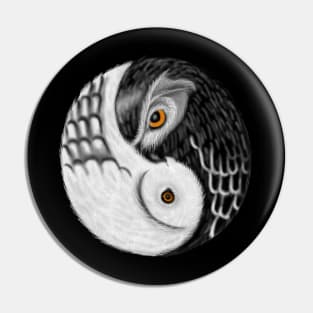 Owl Yin Yang, Love Owls, Zen Meditation Pin