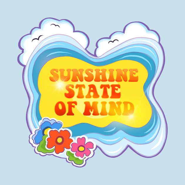 Sunshine State Of Mind Vintage Seventies Style Graphic by LittleBunnySunshine