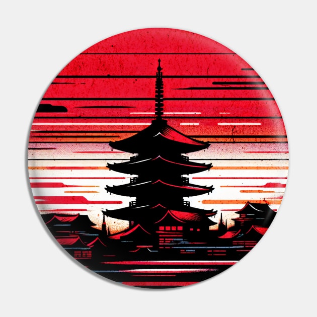 Sensoji Temple Circle Design Pin by Miami Neon Designs