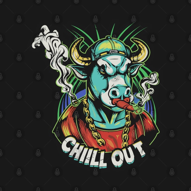 Hip Hop Bull Chill Out Artwork by diegotorres