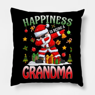 Happiness Is Being A Grandma Santa Christmas Pillow