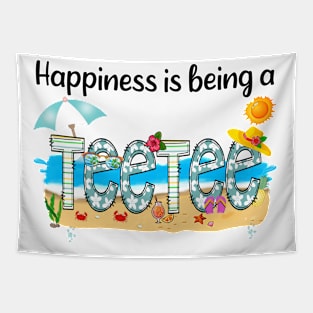 Happiness Is Being A Teetee Summer Beach Happy Mother's Tapestry