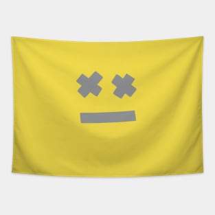 Neutral Smiley Face X Eyes Tapestry