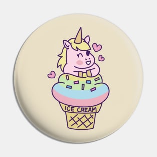 Kawaii Unicorn Ice Cream Pin