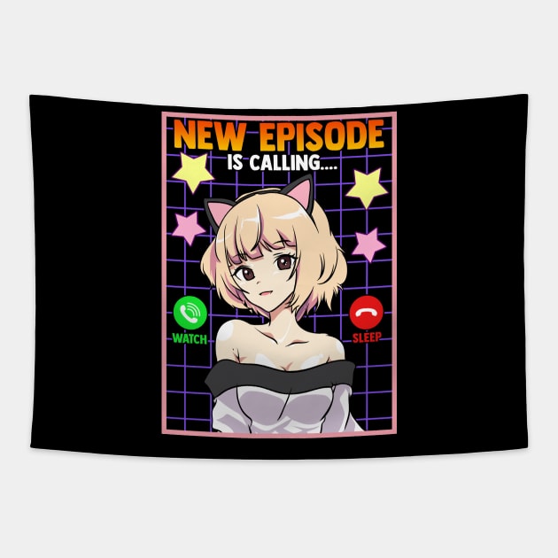 Anime Girl New Episode Is Calling... Tapestry by theperfectpresents