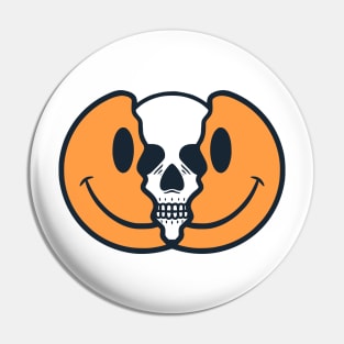 Skull and Smile emoticon Pin