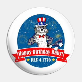 F-14 Tomcat - Happy Birthday Baby - July 4, 1776 - Grunge Style Pin