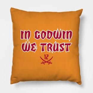 In Godwin We Trust - Orange Pillow