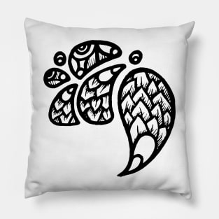 Cool Looking Bird Feather Doodle Art Pillow