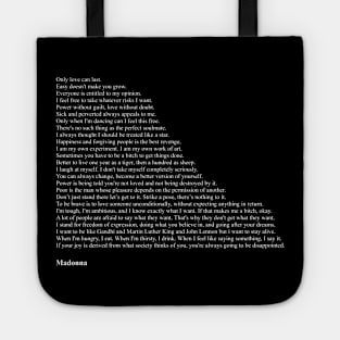 Madonna Quotes Tote