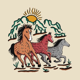 A Trio of Wild Stallions T-Shirt