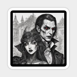 vampire painting   art watercoler Magnet