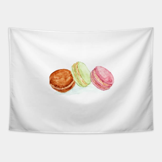 Watercolour macaroon cakes Tapestry by AnaMOMarques