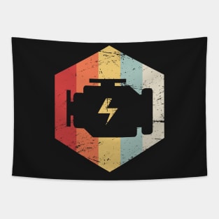 Retro Vintage 70s Engine Block Icon Tapestry